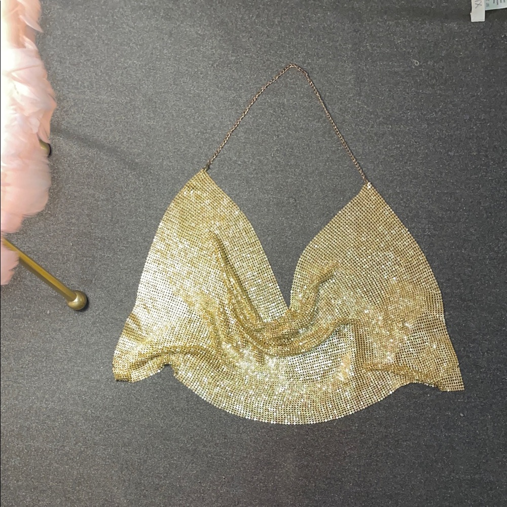 Gold Chainmail Halter Top